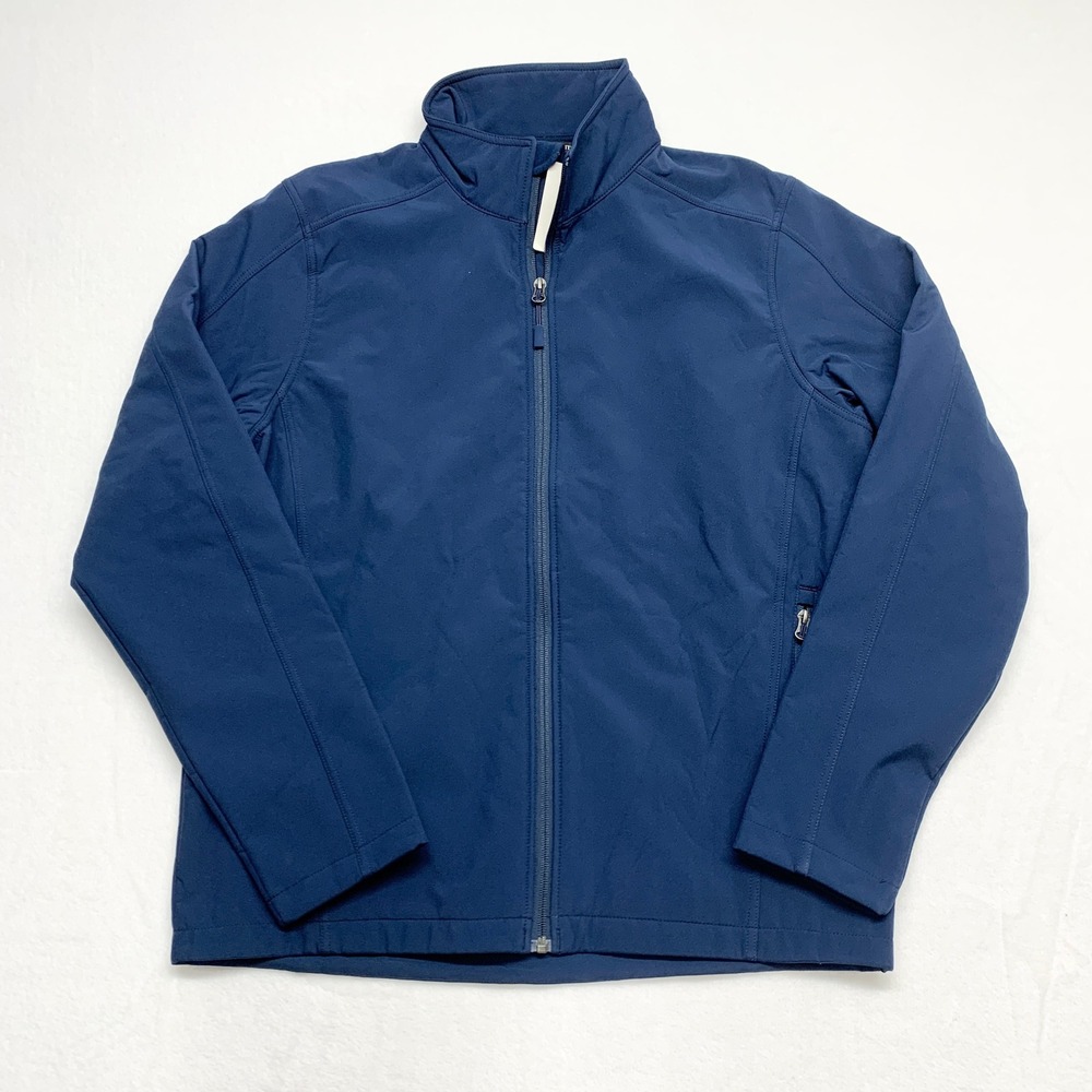 Port Authority J317 Core Soft Shell Jacket Mens Sz M Blue Fleece Lined Full Zip